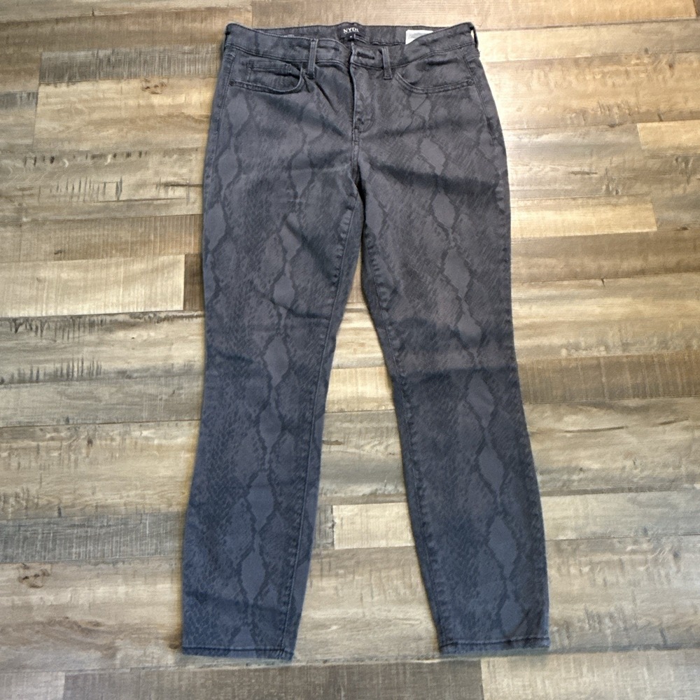 NYDJ Not Your Daughters Jeans Ami High Waist Ankle Skinny Sz 8 Snake Print